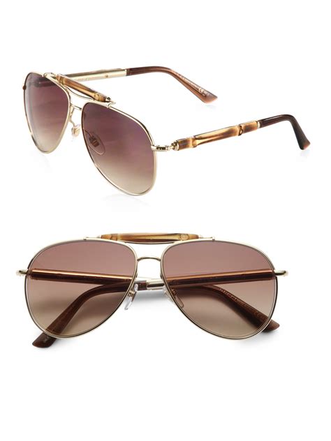 gucci bamboo aviators|Gucci aviator sunglasses women's.